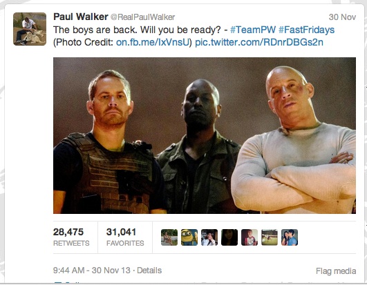 paul walker tweet copy
